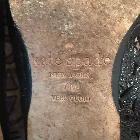 Kate Spade Black Metallic Cutout Flats Size 7 - Picture 3 of 6